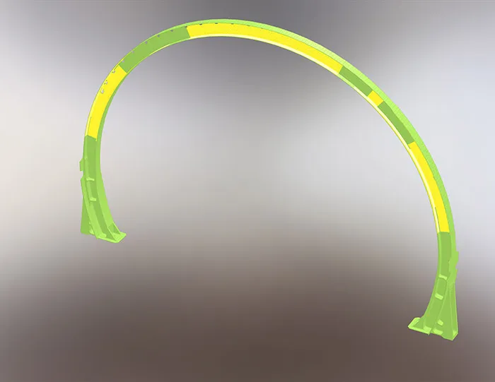 3D structural frame render of aircraft component